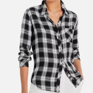 Rails Hunter Plaid Women's Shirt Plaid Button Down Size Small Viscose See Pix!